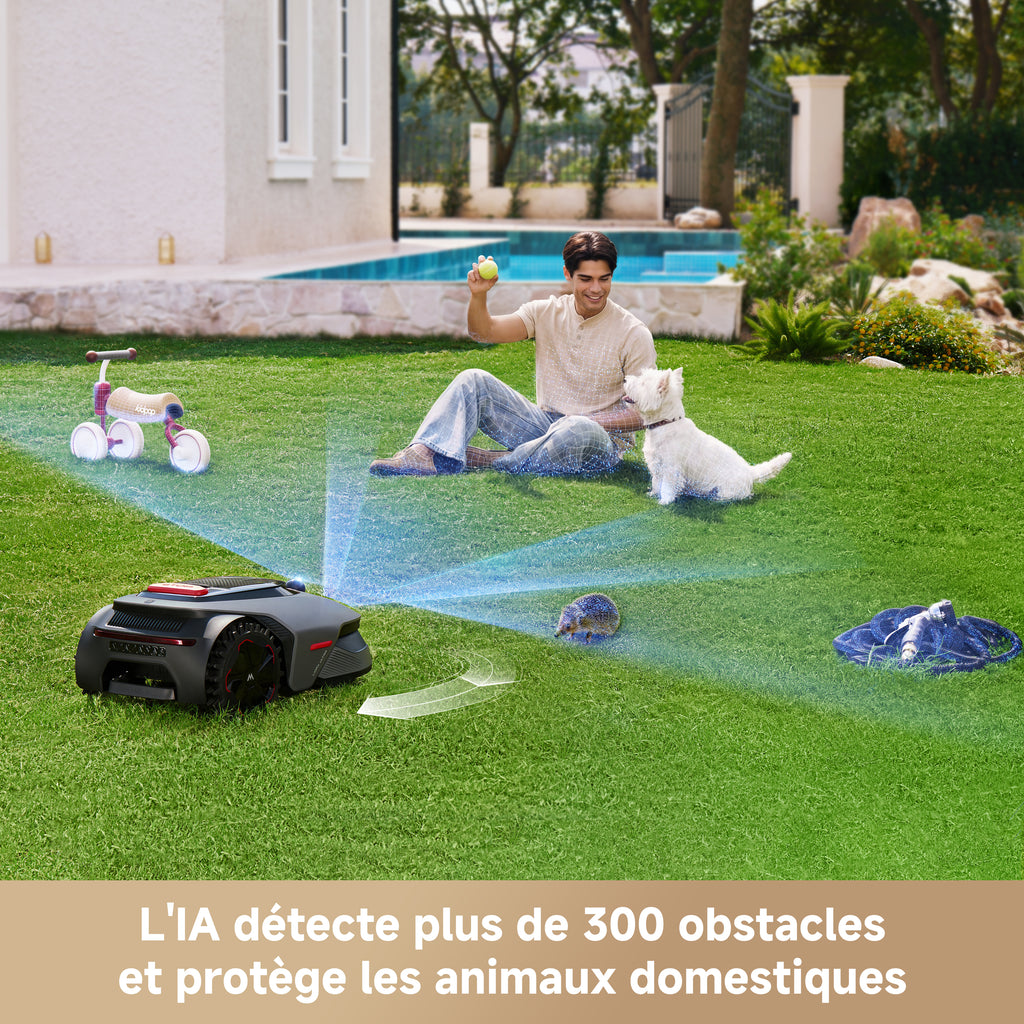 MOVA LiDAX Ultra 1200 Robot Tondeuse sans Fil périphérique, Recommandé 1200 m², Cartographie IA & LiDAR 3D 360° sans RTK, Coupe Bordures 5 cm, Sécurité Animaux, Toutes Terrains, Tonte en U Efficace