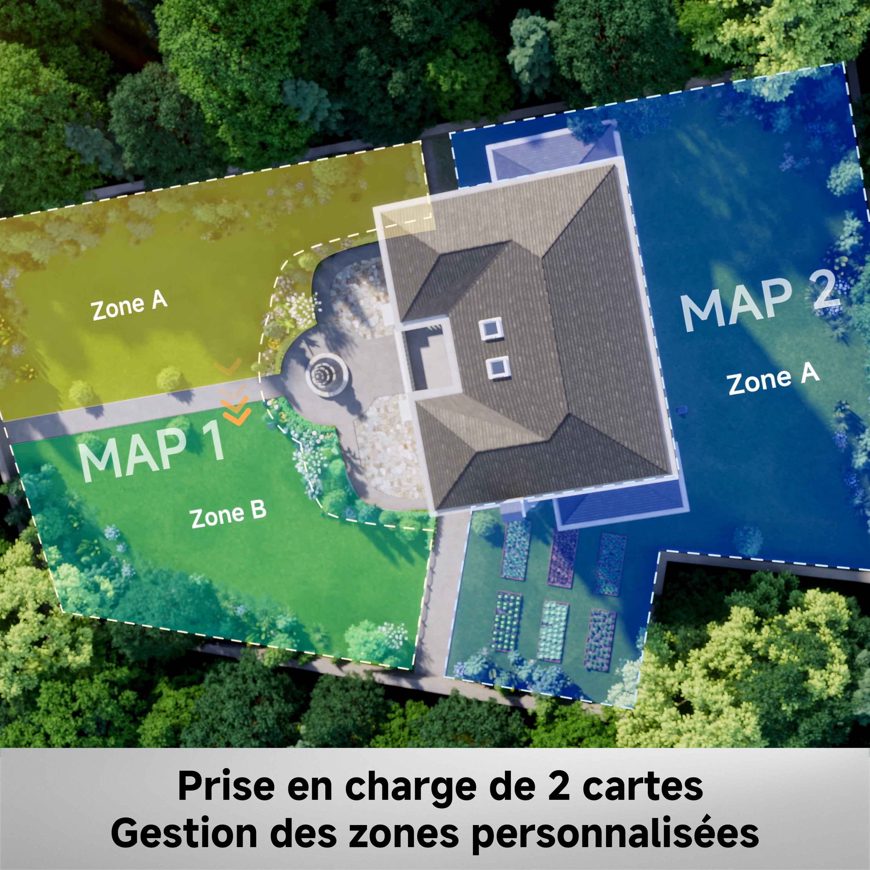 MOVA ViAX 500 Robot Tondeuse sans Fil périphérique, Recommandé 500 m², Cartographie à Assistance IA, LiDAR 360° + IA Double Vision, évitement d’Obstacles, trajectoire U, Coupe des Bords, Contrôle App